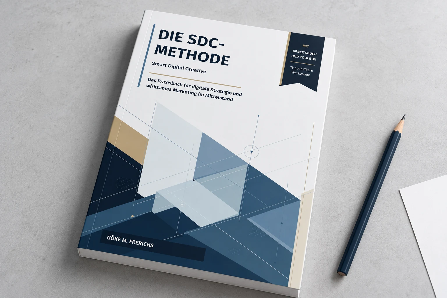 The SDC practical book on a bright desk with a blue pen.