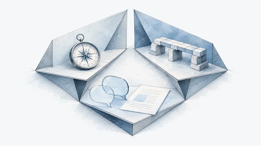 Three interconnected perspectives: make informed decisions, implement sustainably, and communicate clearly.